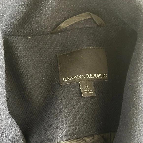 Like New Banana Republic Men's Navy Peacoat Sz XL - Picture 2 of 6